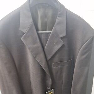 Classic Black Men's Check Suit